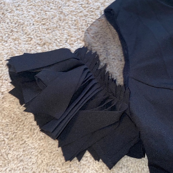 Black fringe sleeve blouse - Picture 2 of 2